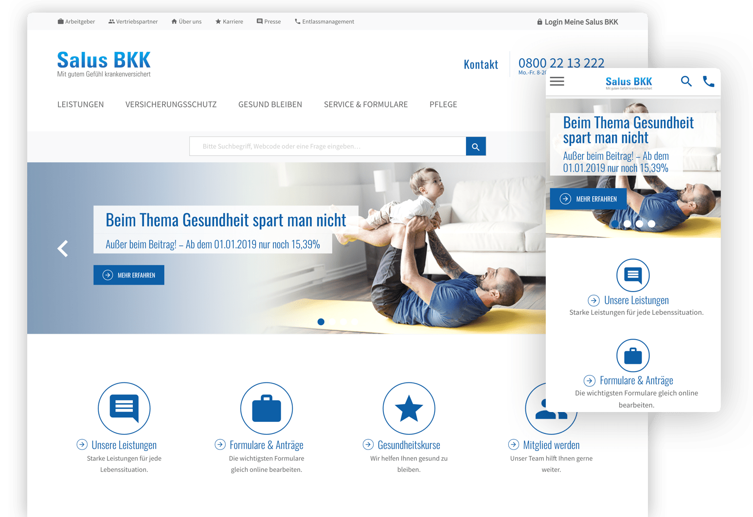 Salus BKK Website Relaunch PLUSPOL interactive